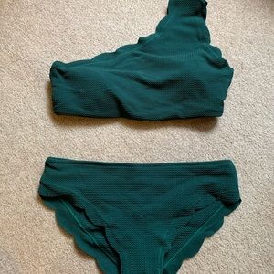 One shoulder Scalloped Bikini - Medium